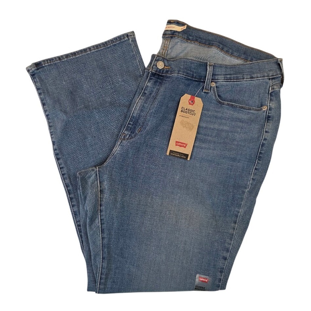 Levis Women's 24W Classic Bootcut Jeans Blue Hypersoft Stretch Medium Wash NWT